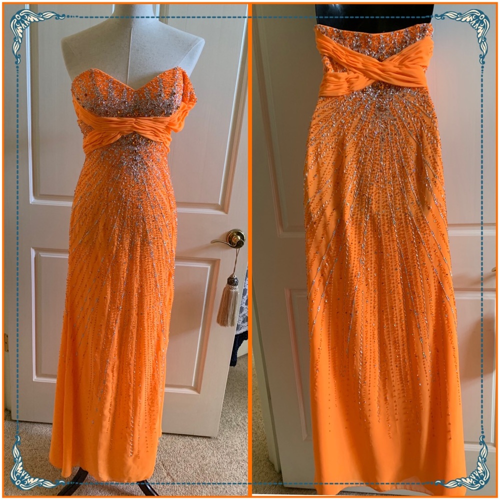 Beaded Rhinestone Pageant Prom Gown Dress